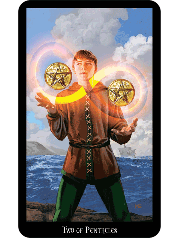 Resultado de imagem para 2 of pentacles tarot